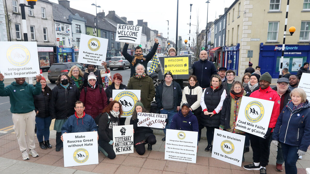 Roscrea is 'completely against racism': Tippeary town holds rally in support of asylum seekers - Vimarsana News