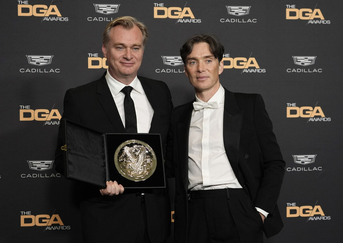 Oppenheimer director Christopher Nolan, left, with the film's star, Cillian Murphy. Picture: AP Photo/Chris Pizzello Oppenheimer director Christopher Nolan, left, with the film's star, Cillian Murphy. Picture: AP Photo/Chris Pizzello
