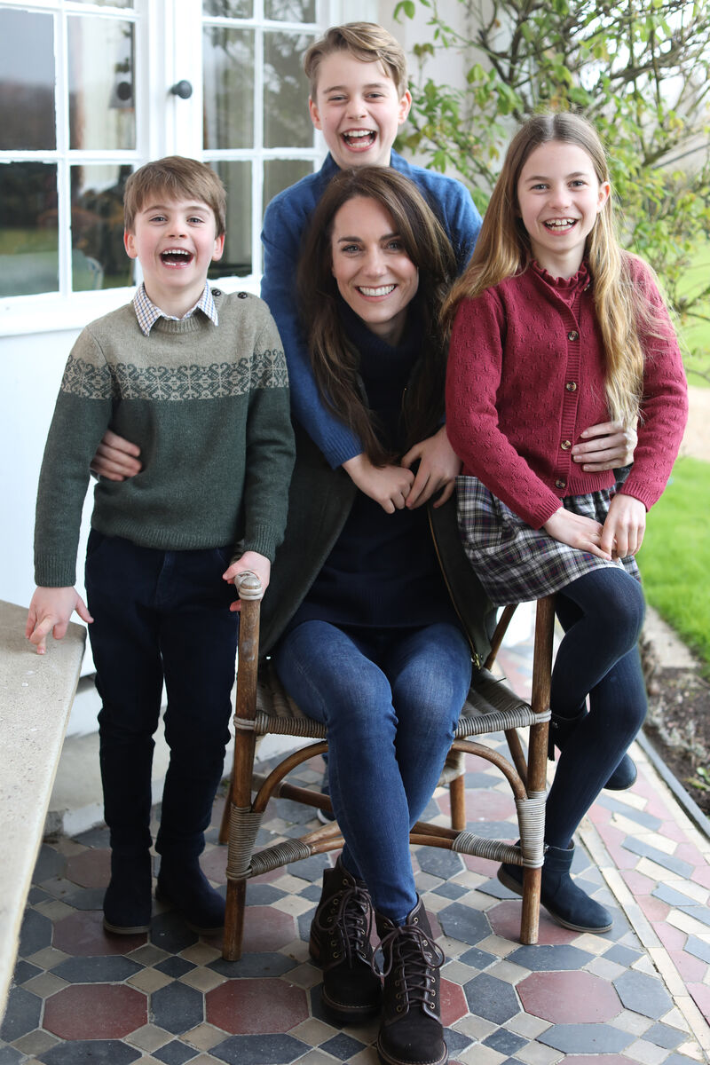 The photo of Kate and her children, taken by Britain's Prince William in Windsor earlier this week, was posted on social media to mark Mother’s Day. Picture: Prince William/Kensington Palace/PA