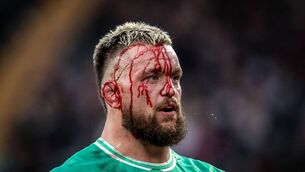 <p>FIRST BLOOD: Ireland’s Andrew Porter with blood pouring down his face. Pic: INPHO/Dan Sheridan</p>