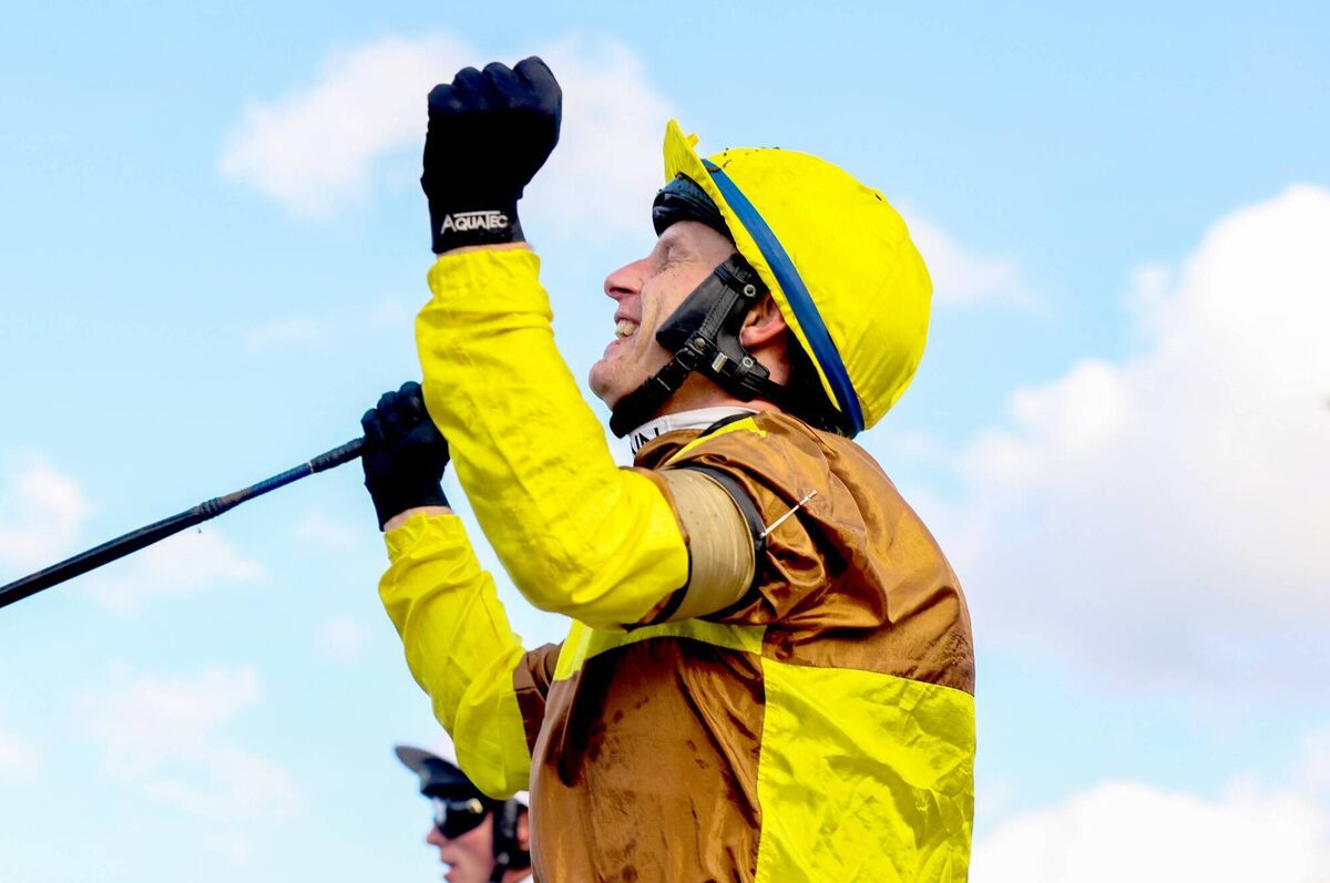 The Cheltenham Gold Cup: Paul Townend onboard Galopin Des Champs celebrates his win at the 2023 Cheltenham Festival. Picture: Tom Maher/Inpho