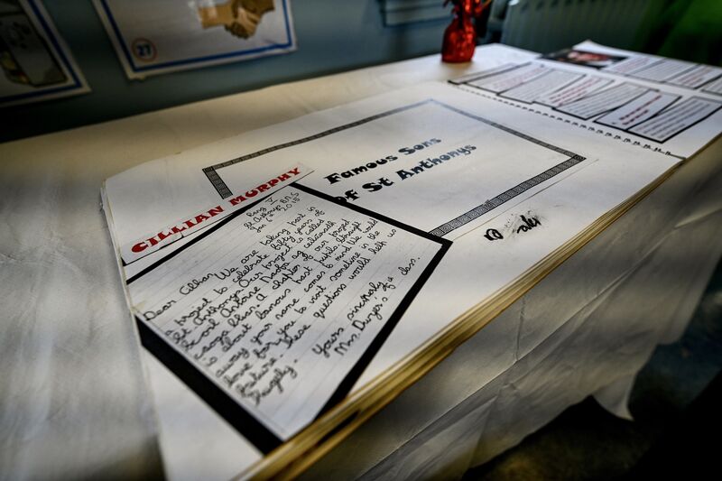 Messages of congratulations on display in St Anthony’s following past pupil Cillian Murphy’s Oscar win last night. 