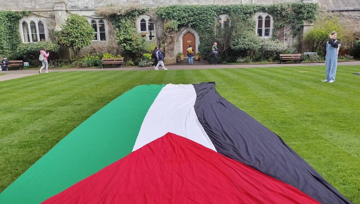 During the walkout, students called for the university to make a public statement calling for a ceasefire and to review links with complicit Israeli institutions. During the walkout, students called for the university to make a public statement calling for a ceasefire and to review links with complicit Israeli institutions.