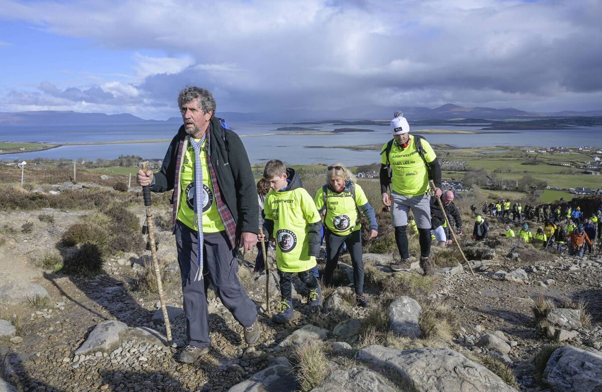 Charlie Bird climbs Croagh Patrick to raise funds for two charities close to his heart. Picture: Michael Mc Laughlin Charlie Bird climbs Croagh Patrick to raise funds for two charities close to his heart. Picture: Michael Mc Laughlin