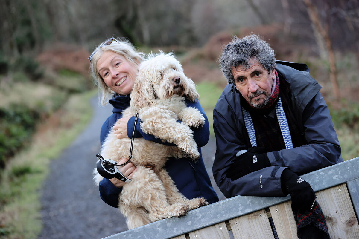 Charlie Bird, his wife Claire and dog Tiger. Picture: Maxwells Charlie Bird, his wife Claire and dog Tiger. Picture: Maxwells
