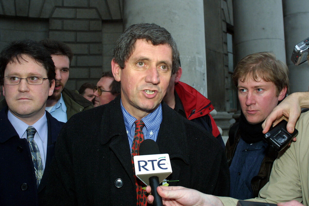 Charlie Bird speaking to reporters outside the High Court. Left: George Lee Charlie Bird speaking to reporters outside the High Court. Left: George Lee