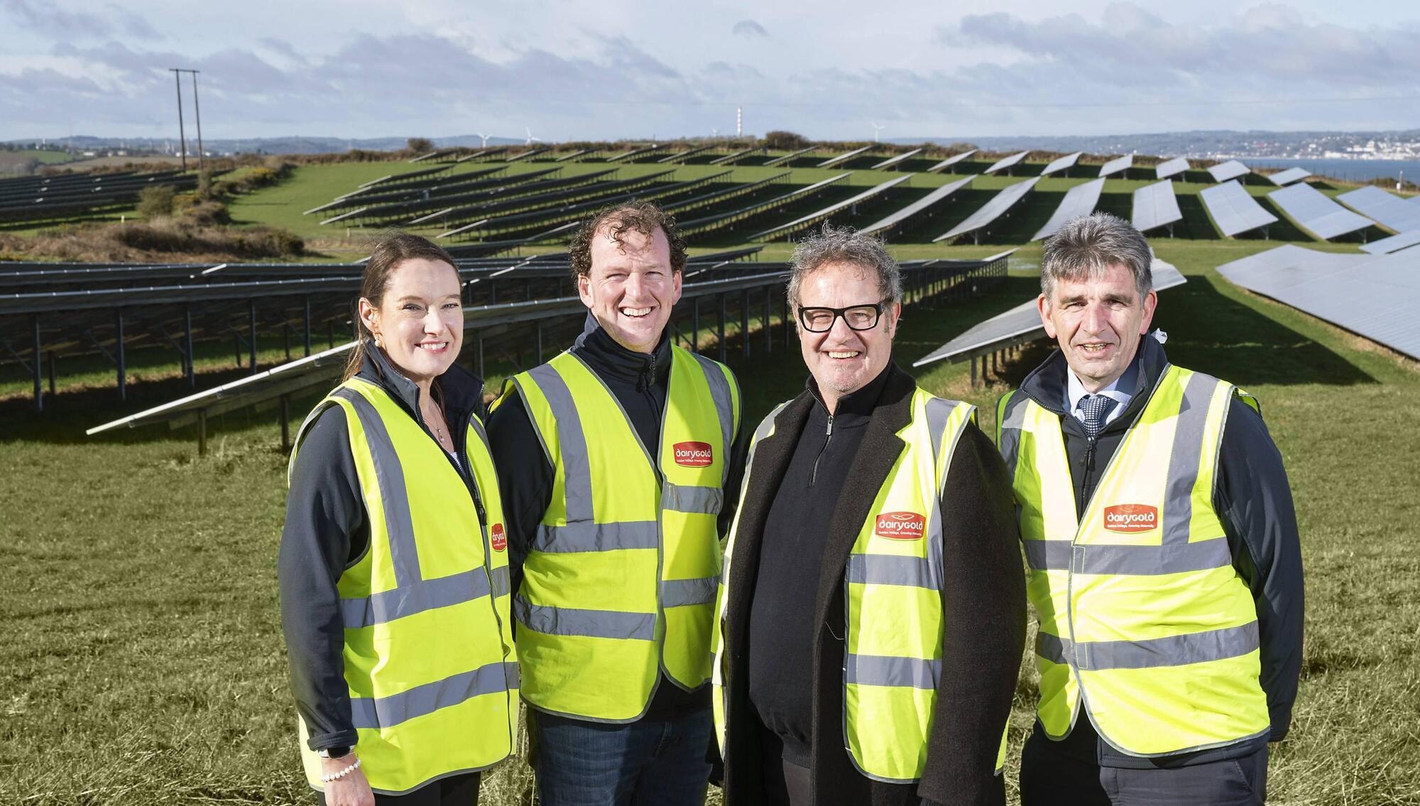 Dairygold's head of sustainability Orlaith Tynan, chairman Sean O’ Brien, supplier Michael Quirk, and interim CEO Michael Harte. Picture: Gerard McCarthy