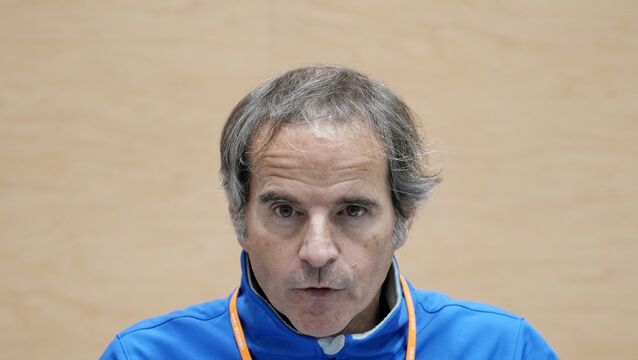 <p>International Atomic Energy Agency director-general Rafael Grossi spoke to journalists after the visit (AP)</p>