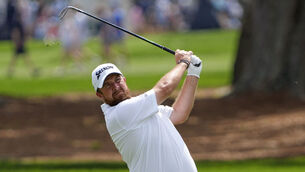 <p>Shane Lowry, of Ireland, hits a shot from the first fairway during the third round of the Arnold Palmer Invitational. Pic: John Raoux, AP</p>