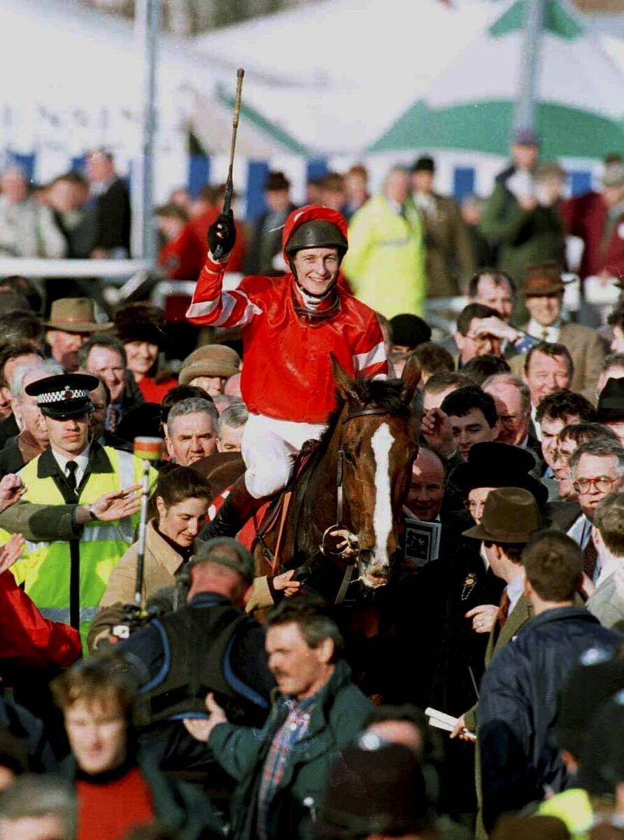 1998 Cheltenham Festival: Richard Dunwoody celebrates on Florida Pearl. Picture: Matt Browne/Sportsfile