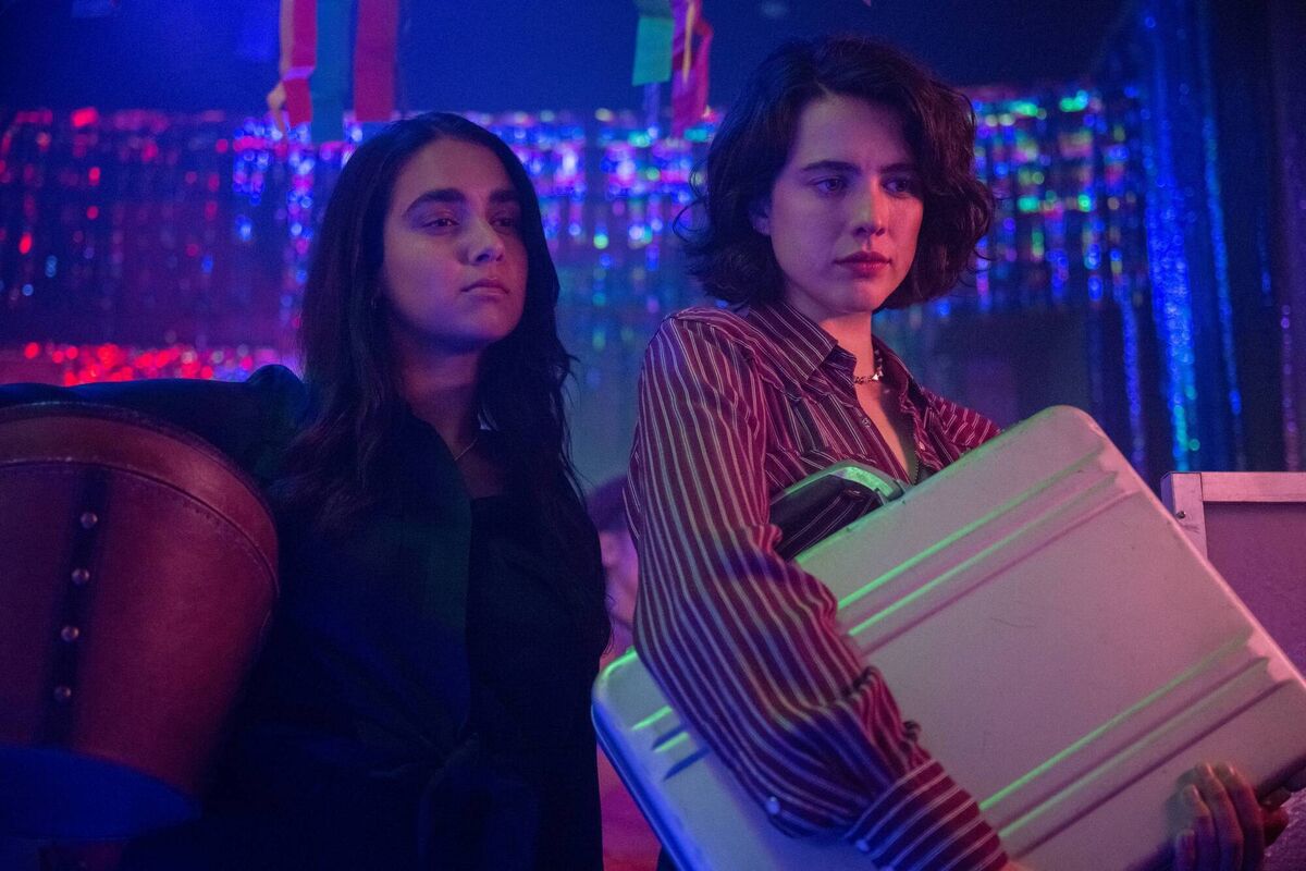 Geraldine Viswanathan and Margaret Qualley in director Ethan Coen's DRIVE-AWAY DOLLS.