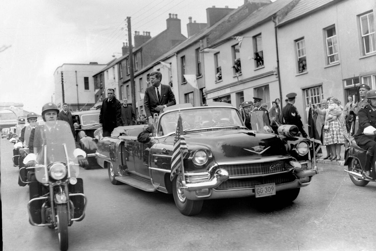 President John F Kennedy leaving Collins Barracks, Cork, during his visit to Ireland in 1963. President John F Kennedy leaving Collins Barracks, Cork, during his visit to Ireland in 1963.