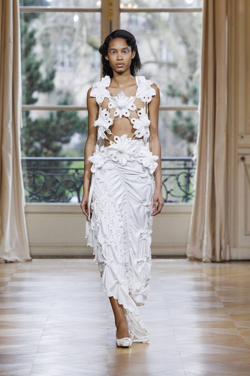A look from Roísín Pierce's Paris Fashion Week A/W 2024 collection, ‘O Lovely One' 