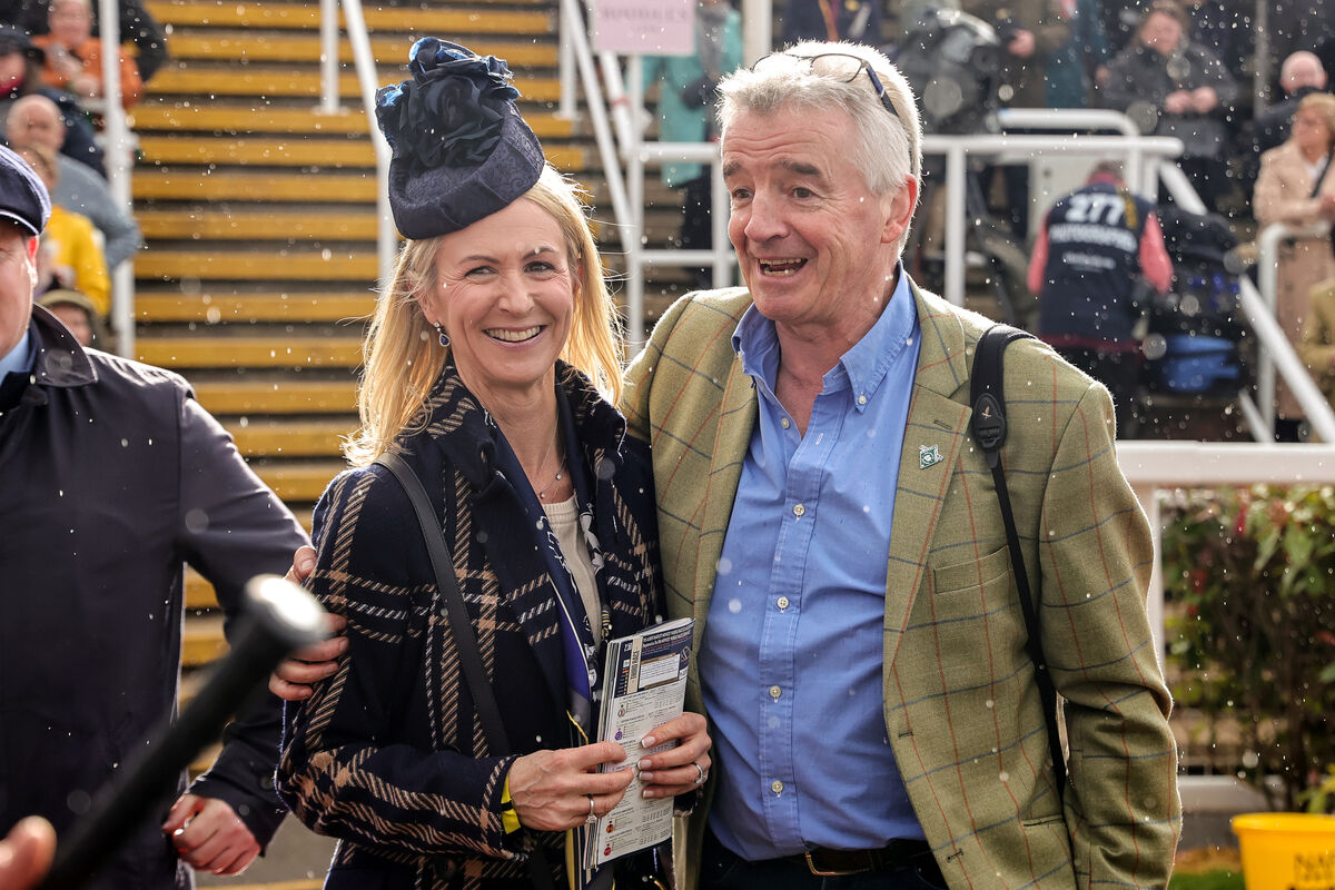 Ryanair chief Michael O’Leary, celebrating with his wife Anita after winning with Stellar Story. Picture: Tom Maher/Inpho Ryanair chief Michael O’Leary, celebrating with his wife Anita after winning with Stellar Story. Picture: Tom Maher/Inpho