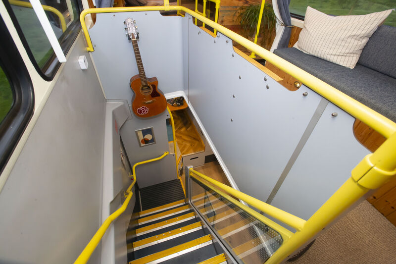  The stairwell of a Tramore Eco Bus. Photograph: Patrick Browne