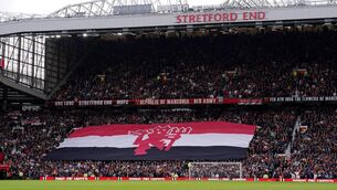 <p>Two Manchester United fans were arrested in connection with tragedy chanting during Sunday's FA Cup quarter-final against Liverpool at Old Trafford. Picture: Martin Rickett/PA Wire.</p>