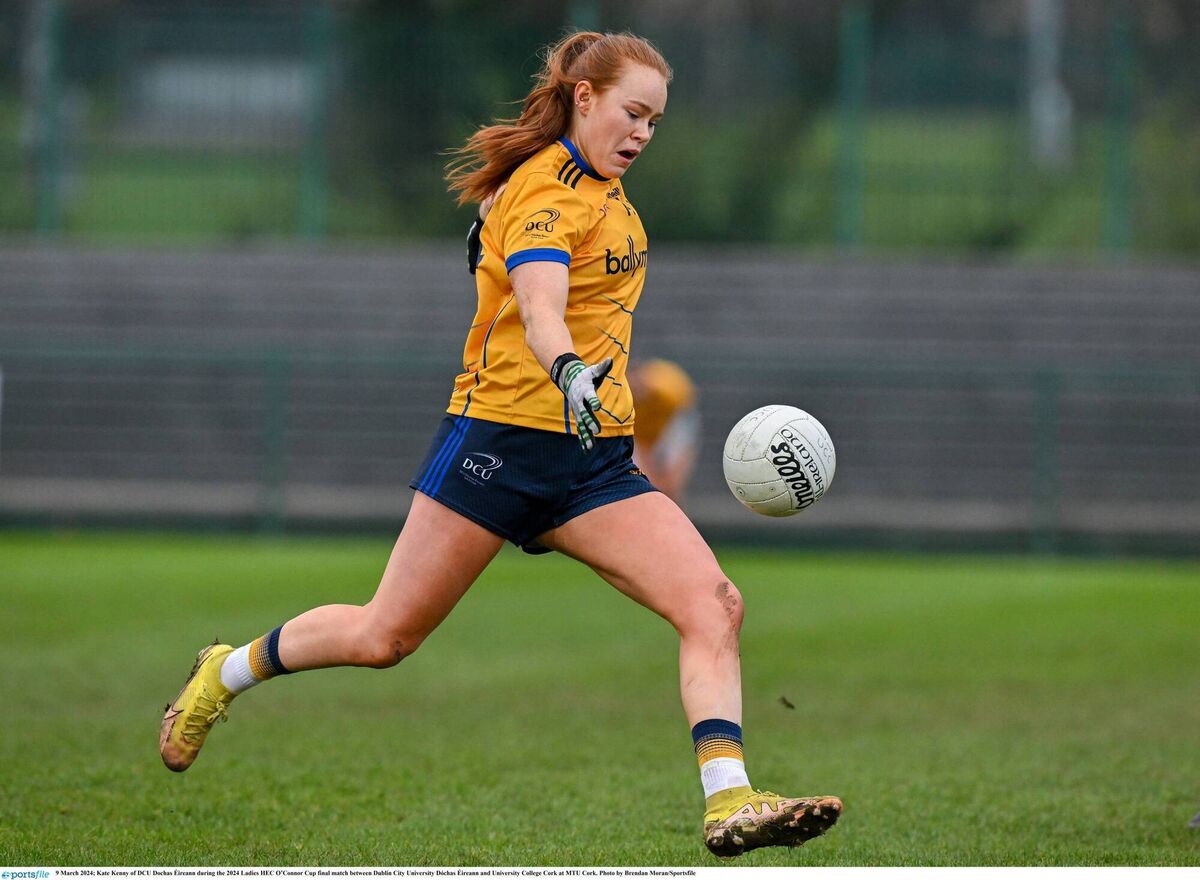 Kate Kenny of DCU and Offaly during the 2024 Ladies HEC O'Connor Cup final. Picture: Brendan Moran/Sportsfile Kate Kenny of DCU and Offaly during the 2024 Ladies HEC O'Connor Cup final. Picture: Brendan Moran/Sportsfile