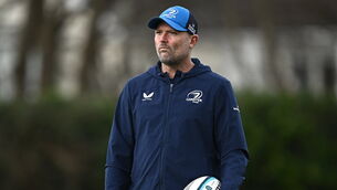 <p>Senior coach Jacques Nienaber during a Leinster rugby squad training session at UCD. Pic: Harry Murphy/Sportsfile</p>