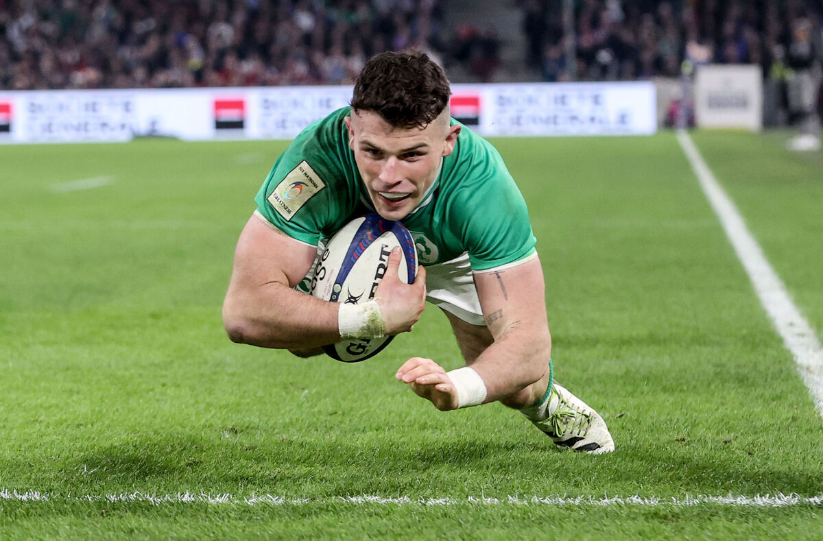Calvin Nash scores Ireland's third try during the Six Nations clash with France. Picture: ©INPHO/Dan Sheridan Calvin Nash scores Ireland's third try during the Six Nations clash with France. Picture: ©INPHO/Dan Sheridan