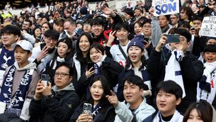 <p>Heung-Min Son fans are seen before the Premier League match between Tottenham Hotspur and Crystal Palace at Tottenham Hotspur Stadium. PIC: Julian Finney/Getty Images)</p>