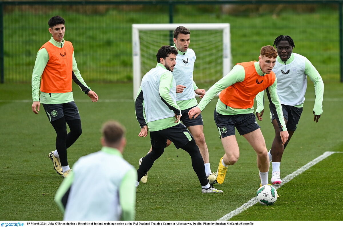 O'Brien during a Republic of Ireland training session at the FAI National Training Centre in Abbotstown, Dublin. Photo by Stephen McCarthy/Sportsfile