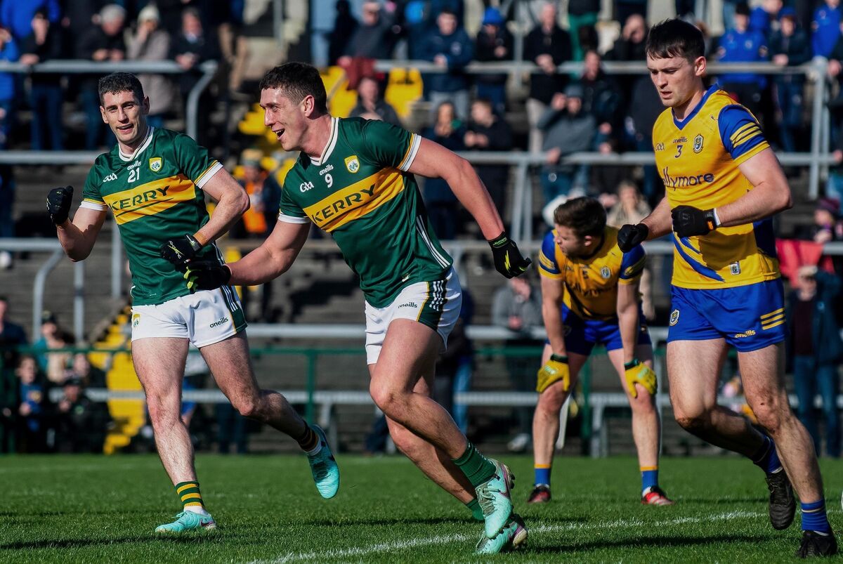 Kerry’s Joe O'Connor celebrates his goal against Roscommon. Pic: Evan Logan, Inpho