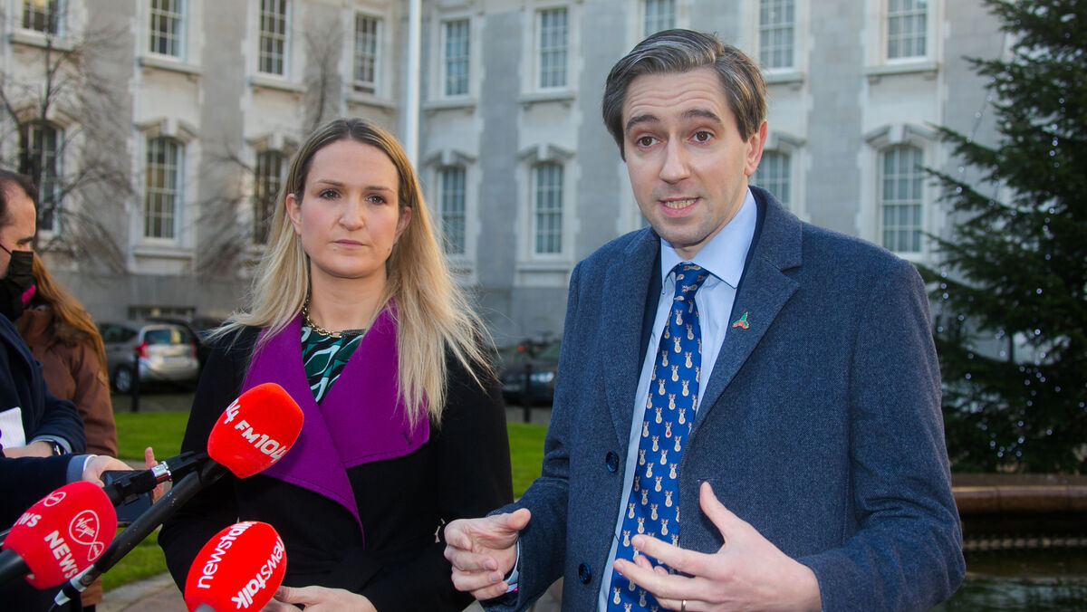Justice Minister Helen McEntee has ruled herself out of the Fine Gael leadership race while Further and Higher Education Minister Simon Harris is a strong contender. Picture: Gareth Chaney/Collins