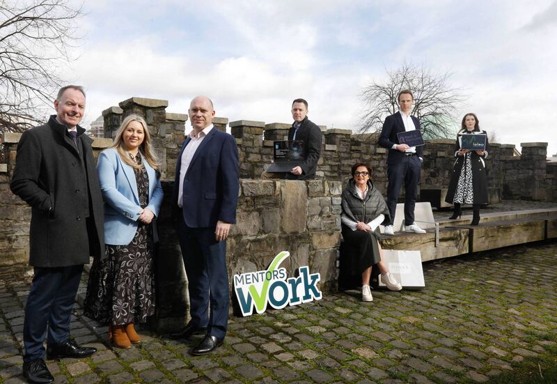 Irish entrepreneurs building success brick by brick: Paul Healy, CEO of Skillnet Ireland; Rachael McFarlane, programme Manager, MentorsWork; David Broadrick, director of the Small Firms Association (SFA); Graham Buggy, managing director, Brendan Buggy Steel Fabrication Ltd; Helen Lynch managing director of Nina’s Boutique; Barry Prost, co-founder, Rent a Recruiter; Geraldine Magnier, director, Idiro Analytics and chair of the SFA, pictured paving the way for SME success against the timeless backdrop of Ireland’s heritage stone walls, to announce the opening of applications for MentorsWork 2024. Irish entrepreneurs building success brick by brick: Paul Healy, CEO of Skillnet Ireland; Rachael McFarlane, programme Manager, MentorsWork; David Broadrick, director of the Small Firms Association (SFA); Graham Buggy, managing director, Brendan Buggy Steel Fabrication Ltd; Helen Lynch managing director of Nina’s Boutique; Barry Prost, co-founder, Rent a Recruiter; Geraldine Magnier, director, Idiro Analytics and chair of the SFA, pictured paving the way for SME success against the timeless backdrop of Ireland’s heritage stone walls, to announce the opening of applications for MentorsWork 2024.