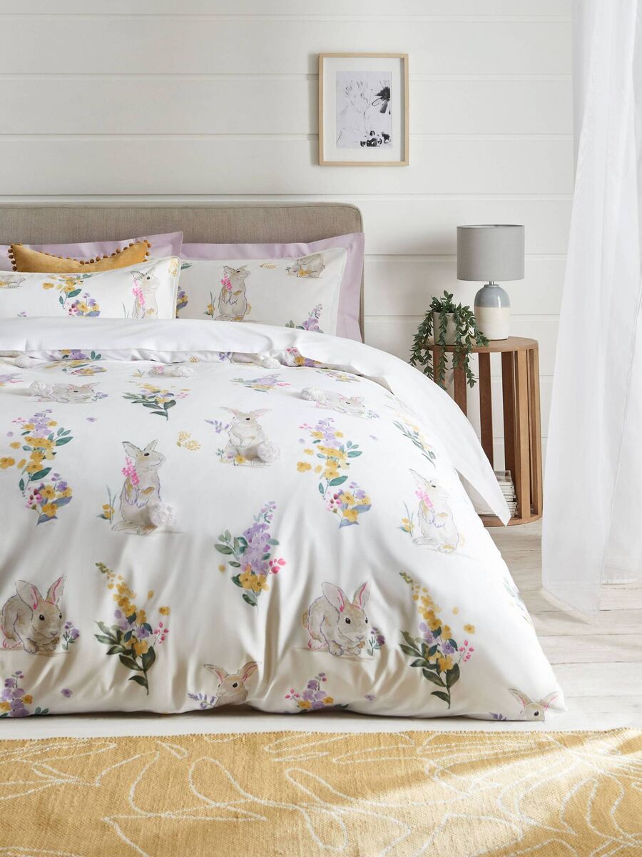 For a spring touch in a guest bedroom, Next’s floral Easter Bunny duvet and pillowcase is fresh and seasonal; €30 for a 4’6” size.