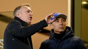 <p>MOUNTAIN OUT OF A MOLEHILL:  FAI chief executive Jonathan Hill, left, and former Chelsea manager Roberto Di Matteo before the international friendly match between Republic of Ireland and Switzerland at the Aviva Stadium in Dublin. Photo by David Fitzgerald/Sportsfile</p>