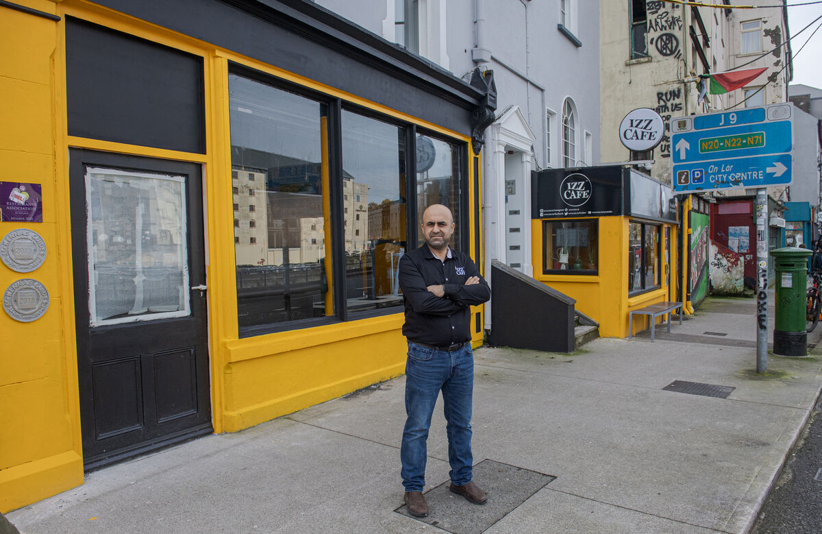 Izz Café owner, Izz Alkarjeh, pictured outside the premises Picture: Dan Linehan Izz Café owner, Izz Alkarjeh, pictured outside the premises Picture: Dan Linehan