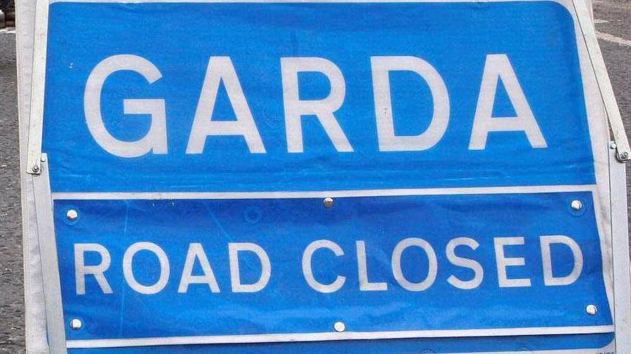 A stock picture of a garda road closed sign. A man in his 20s has become the 55th fatal victim on Irish roads so far in 2024.