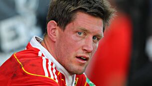 <p>BURNING WITH FRUSTRATION: O'Gara in the sin bin at the Felix Mayol as Munster bowed out of the 2011 Heineken Cup in the pool stages. Pic: Billy Stickland, Inpho</p>