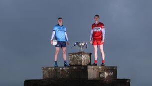 <p>Derry's Brendan Rogers and Dublin's Cormac Costello ahead to the upcoming Allianz Football League Division 1 Final. Pic Credit: Dan Sheridan, Inpho.</p>