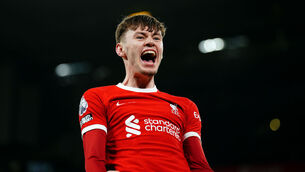 <p>FLYING: Conor Bradley: When you are playing for Liverpool, you may as well be a winger playing at full-back.</p>