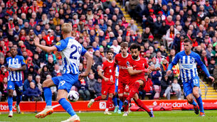<p>TRY, TRY, AND TRY AGAIN: Liverpool's Mohamed Salah scores their side's second goal of the game during the Premier League match at Anfield. Pic: Peter Byrne/PA Wire.</p>