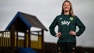 <p>LIFE'S A BEACH: Kyra Carusa poses for a portrait during a Republic of Ireland Women's media day at Castleknock Hotel in Dublin. Pic: Stephen McCarthy/Sportsfile</p>