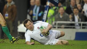 <p>England's Steve Thompson scores a try against Ireland during the 2011 Six Nations. Picture: Stephen McCarthy / SPORTSFILE</p>