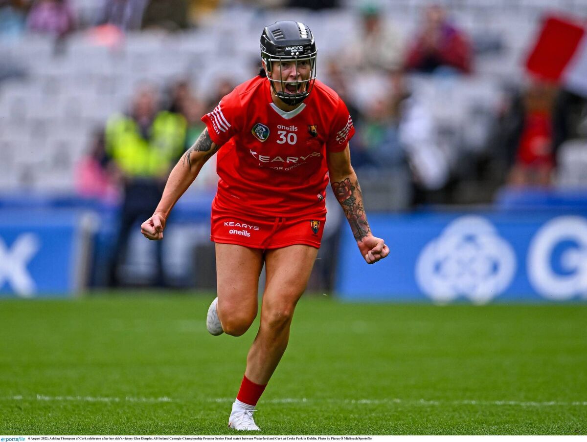Ashling Thompson of Cork celebrates after her side's victory Glen Dimplex All-Ireland Camogie Championship Premier Senior Final match between Waterford and Cork at Croke Park in Dublin. Pic: Piaras Ó Mídheach, Sportsfile Ashling Thompson of Cork celebrates after her side's victory Glen Dimplex All-Ireland Camogie Championship Premier Senior Final match between Waterford and Cork at Croke Park in Dublin. Pic: Piaras Ó Mídheach, Sportsfile