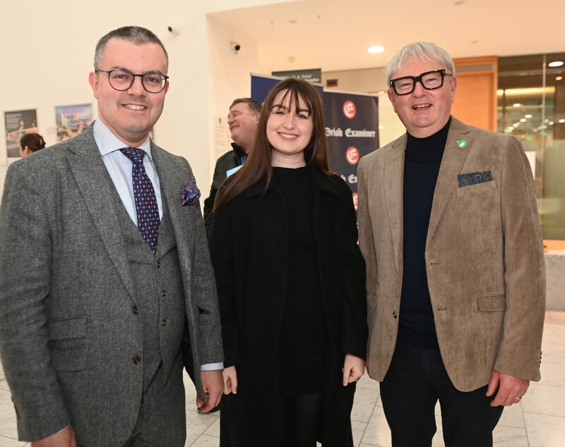 Peter Stobart, artistic director; Saoirse Daly, conductor Cork City Council singers and Eoin Murphy, St. Finbarrs Cathedral at City Hall for the launch of the 69th Cork International Choral Festival. Picture: Eddie O'Hare