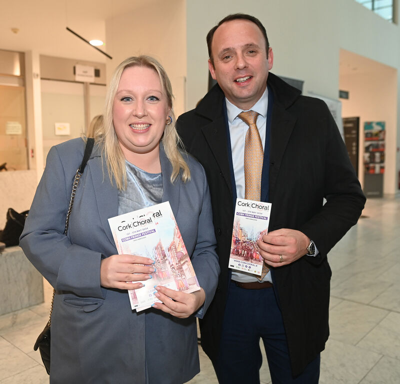 Sharon Conroy, Cork County Council and Aaron Mansworth, president CBA at the launch of the 69th Cork International Choral Festival. Picture: Eddie O'Hare