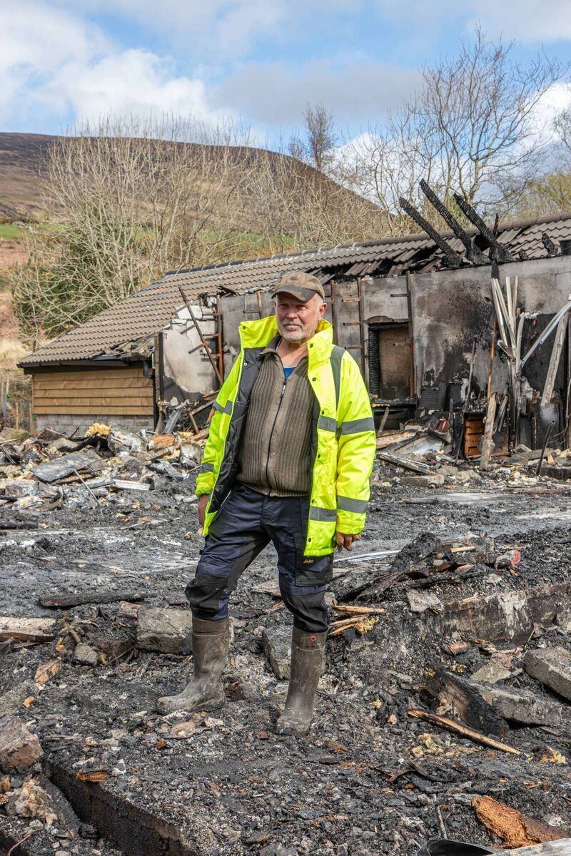 Pieter Bot at his home and workshop which was destroyed by a devastating fire on Good Friday. Picture: Michael Donnelly