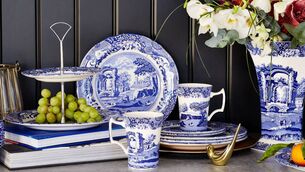 <p>Twelve-piece English Spode dinner sets in Italian collection, €232, next.ie.</p>