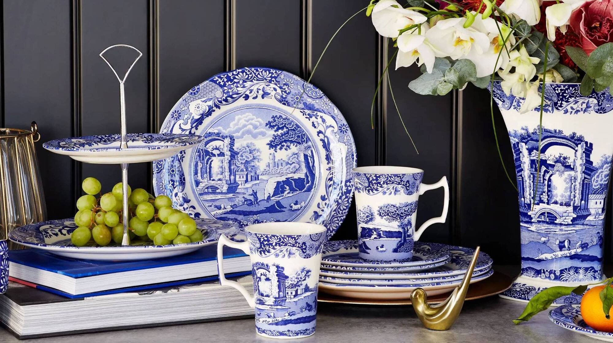 Twelve-piece English Spode dinner sets in Italian collection, €232, next.ie.