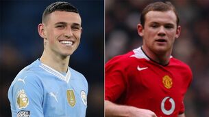<p>Phil Foden and Wayne Rooney, two generational talents.</p>
