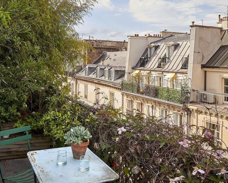 The terrace with a few of the rooftops of Paris. The terrace with a few of the rooftops of Paris.