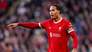 <p>Liverpool’s Virgil van Dijk has encouraged the squad to remain calm under pressure (Tim Markland/PA)</p>