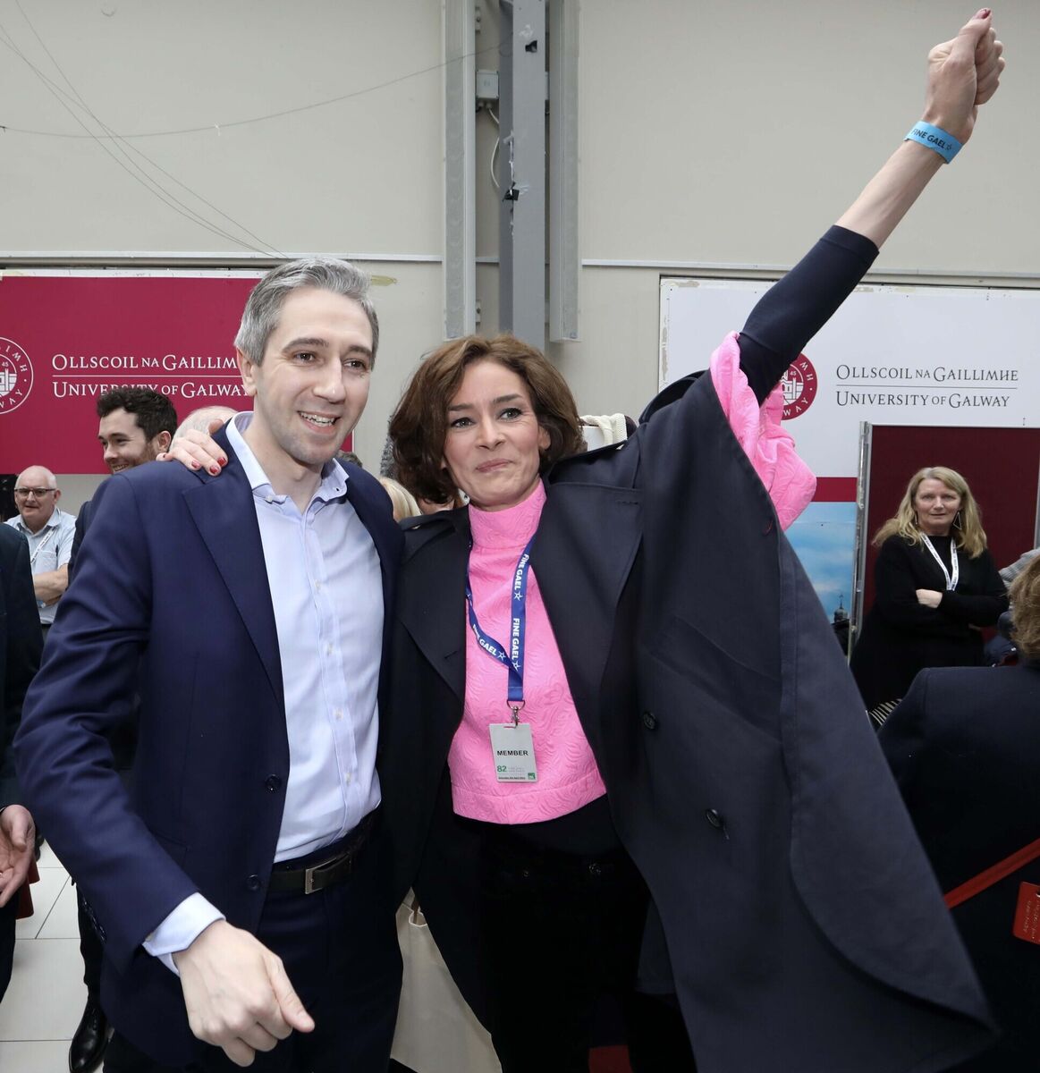 Fine Gael leader Simon Harris with former TD Kate O'Connell at the party's ard fheis. Picture: Sasko Lazarov/RollingNews.ie