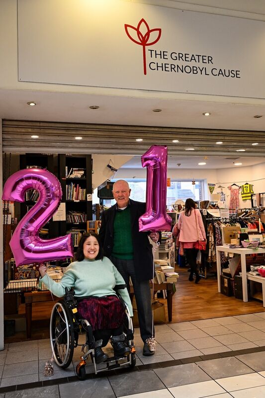 Aimee Kenneally pictured with her dad Jack in the Greater Chernobyl Cause charity shop in Merchant’s Quay. Picture: Chani Anderson Aimee Kenneally pictured with her dad Jack in the Greater Chernobyl Cause charity shop in Merchant’s Quay. Picture: Chani Anderson