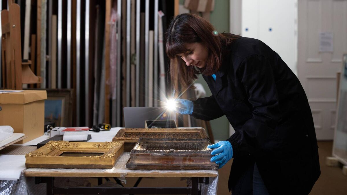 Chiara Chillè inspects a painting at Crawford Art Gallery. Picture: Clare Keogh Chiara Chillè inspects a painting at Crawford Art Gallery. Picture: Clare Keogh